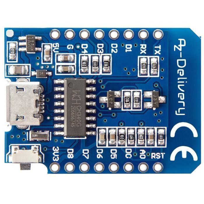 Module de développement - AZ-Delivery - D1 Mini NodeMcu - WLAN ESP8266-12F - Processeur ESP8266 - Puce CH340