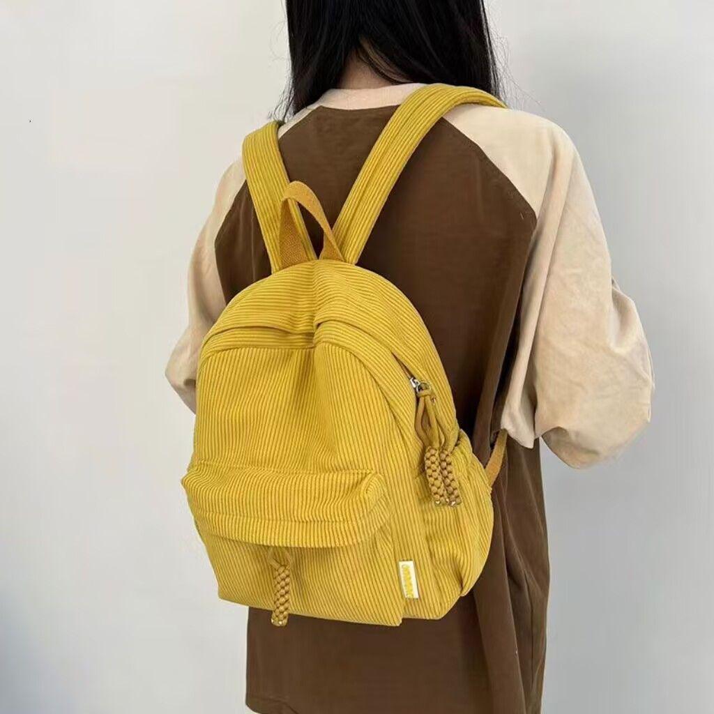 Стильный вельветовый легкий рюкзак: Дорожная, школьная и студенческая сумка для поездок