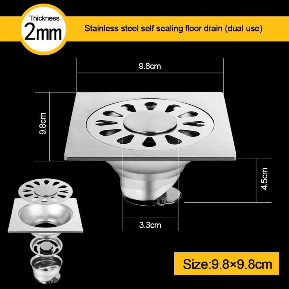 Square Sink Strainer Stainless Steel Drain Filter  Bathroom Washing Machine Accessories