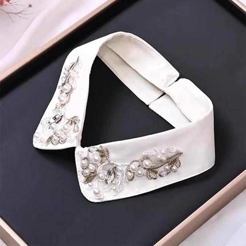 Elegant Diamond Beaded Detachable Collar for Women False Shawl Shoulder Wrap Lapel Fashionable Accessory for Women