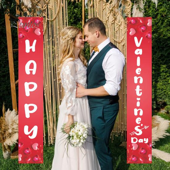 1 пара куплетов на День святого Валентина, привлекательный прозрачный узор, подвесной баннер на дверь для украшения дома, праздника