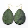 Dangle Earring 1Pair Round Water Drop Organic Beautiful Brown Hollow Exquesite Jewelry Gifts Wood 36 Colors Women Girls African  Handmade