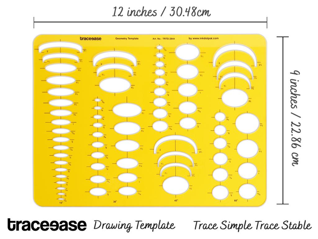 Traceease Trace Simple Trace Stable, эллиптический шаблон «четыре в одном», геометрическая трафаретная шкала для учащихся, 30,4 смx