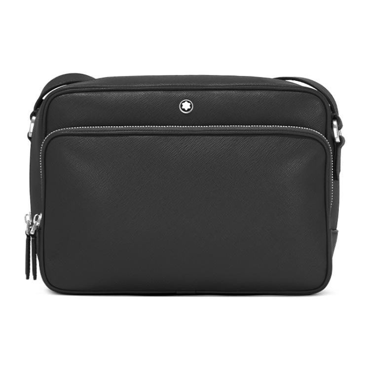 Montblanc Artisan Series Hexagonal White Star Logo Zipper Closure Leather Messenger Bag Men Bags Classic-Black MB198127