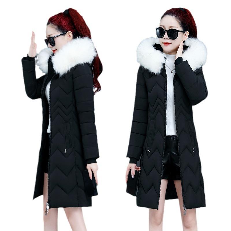 Winter women's medium and long cotton clothes, slim and thin, large size warm cotton-padded clothes, thickened new winter clothes.