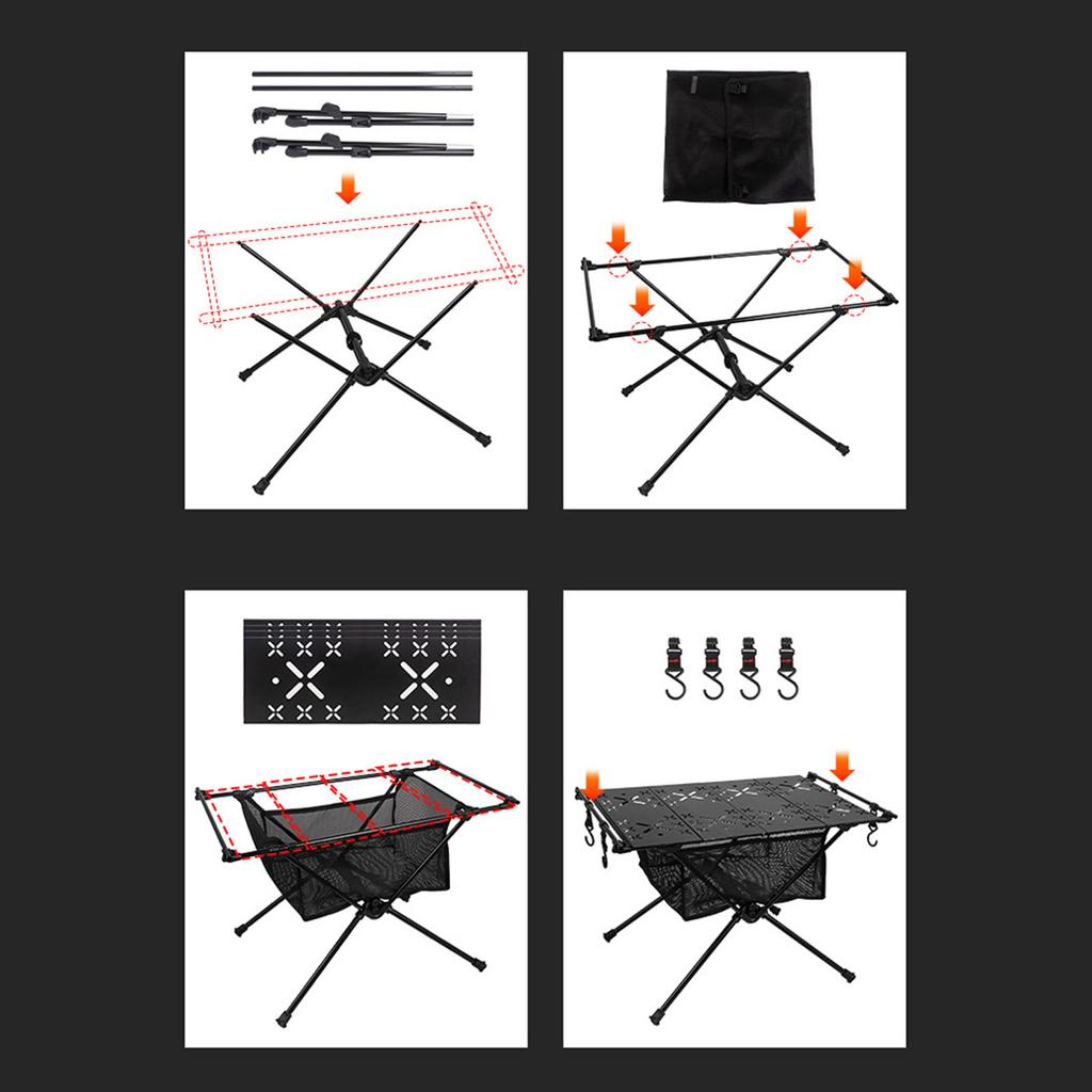 IGT Table Portable Aluminum Alloy Folding Table Multifunction Ultralight Barbecue Camping Table Hiking Roll Up Desk