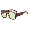 Vintage Leopard Print Gradient Square Double Bridges Women Sunglasses  Brand Design Luxury Men Shades Sun Glasses Uv400