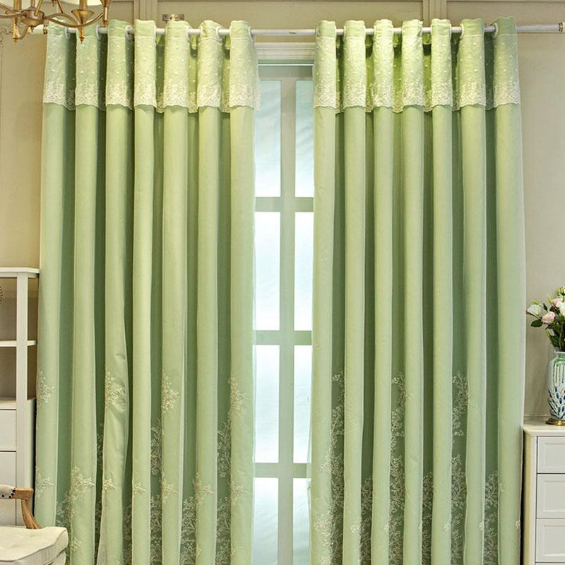 Curtains Double Lace Full Blackout Curtains Nordic Princess Style Living Room Bedroom Balcony Curtain Rod Bay Window