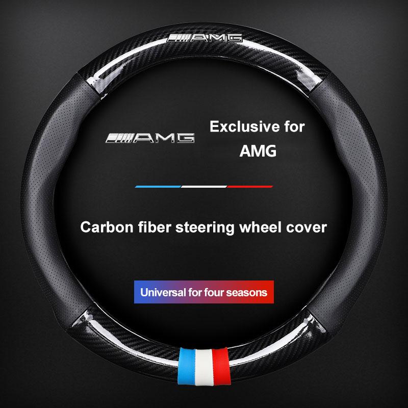 Чехол на руль автомобиля Дышащий Противоскользящий Кожаный чехол на руль для Mercedes-Benz AMG C500 C200 C300 A B C E GLA CLA GLK GL ML GLE