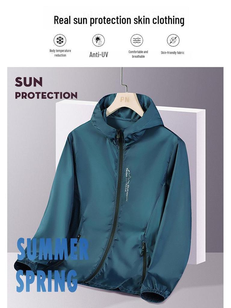 Мужская летняя солнцезащитная куртка — дышащая, из искусственного шелка, с защитой от ультрафиолета, идеально подходит для рыбалки на открытом воздухе.