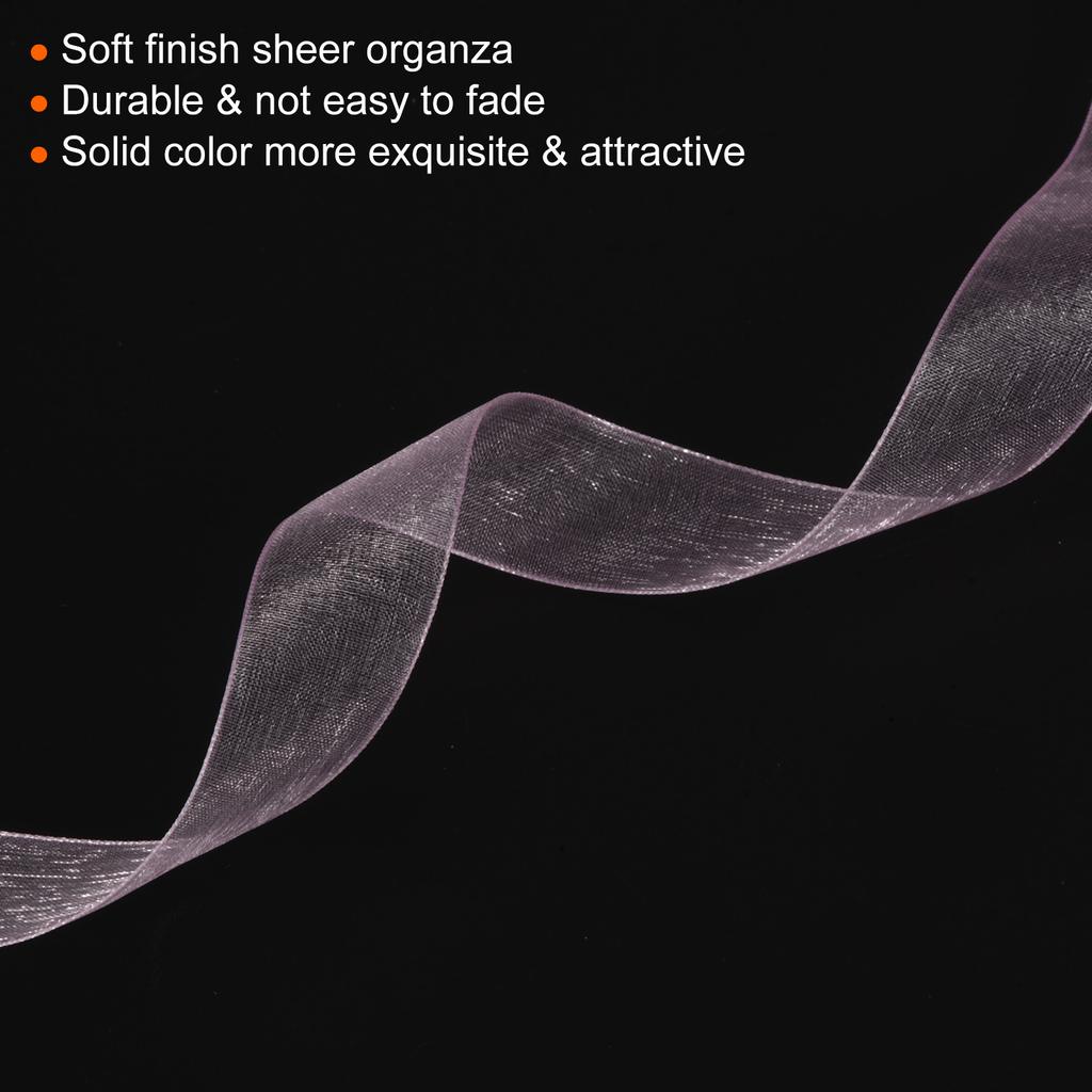 4 Roll Sheer Organza Ribbon Chiffon Decoration Fabric for Gift Wrapping Crafts Wedding Bouquet 51/64 Inch 50 Yard