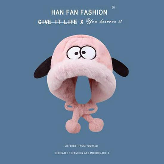 Уютная плюшевая шапка Lei Feng с ушками медведя: Утолщенная зимняя защитная шапка для ушей для женщин