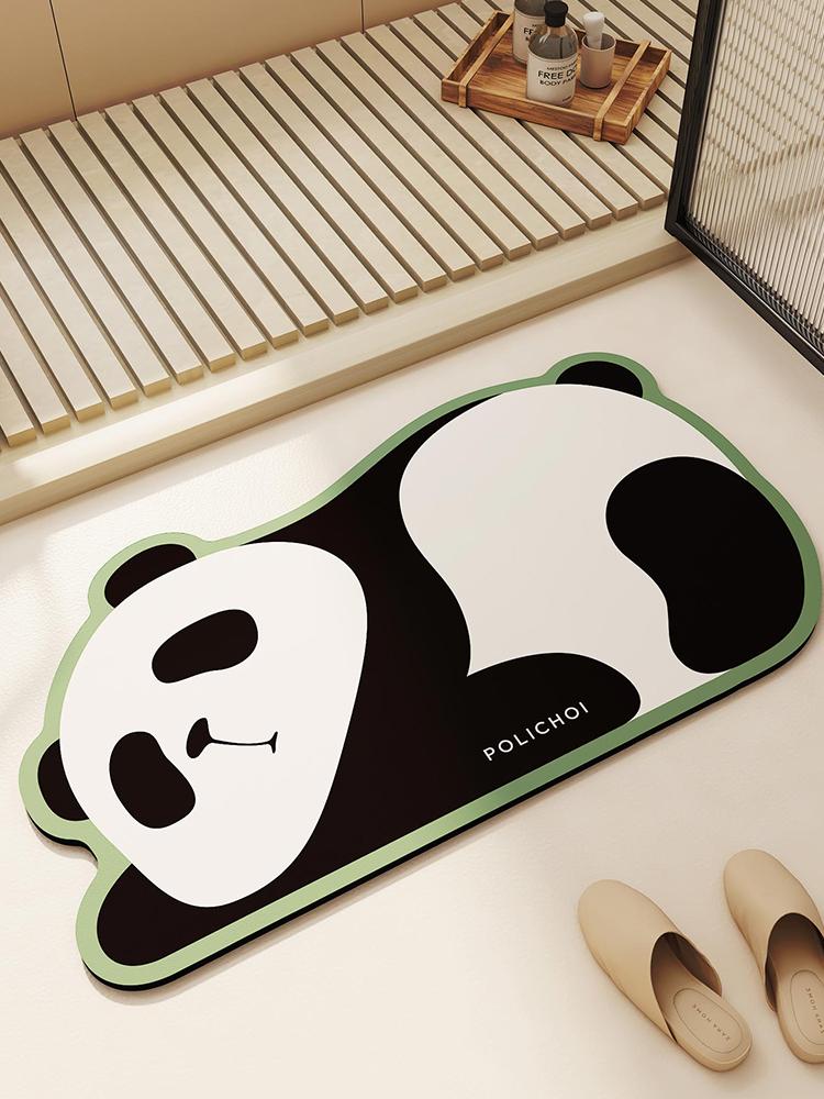 Animal Cartoon Panda Bath Mat Cute Super Absorbent Bathroom Mat Room Rug Floor Toilet Carpet Home Entrance Shower Foot Mats