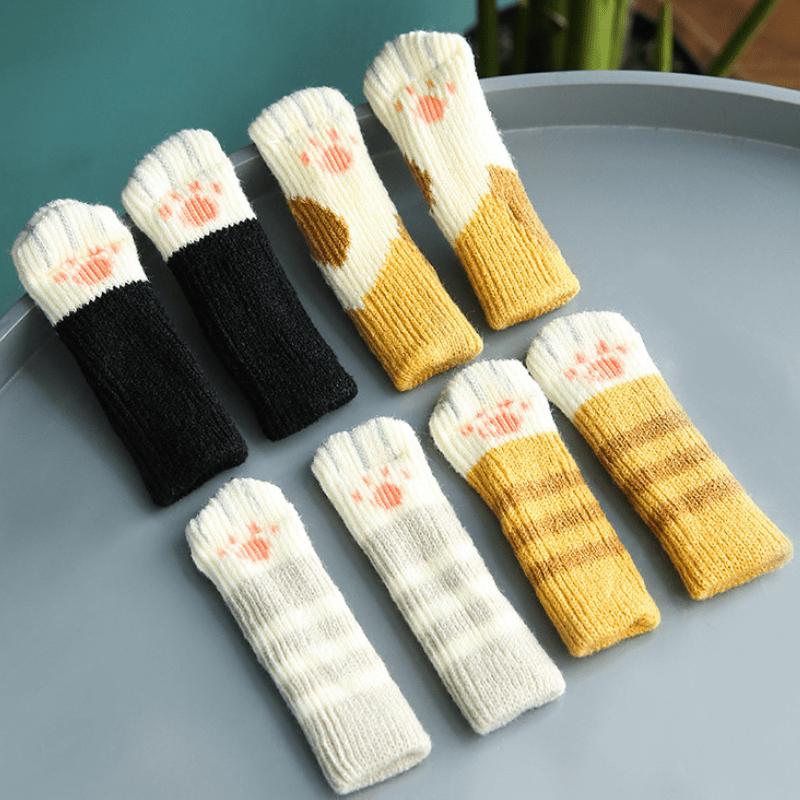 Knitted Cute Chair Leg Cover Thickened Cat Claw Chair Leg Protection Cover Table Leg Silent Table Foot Mat Table and Chair Foot Mat