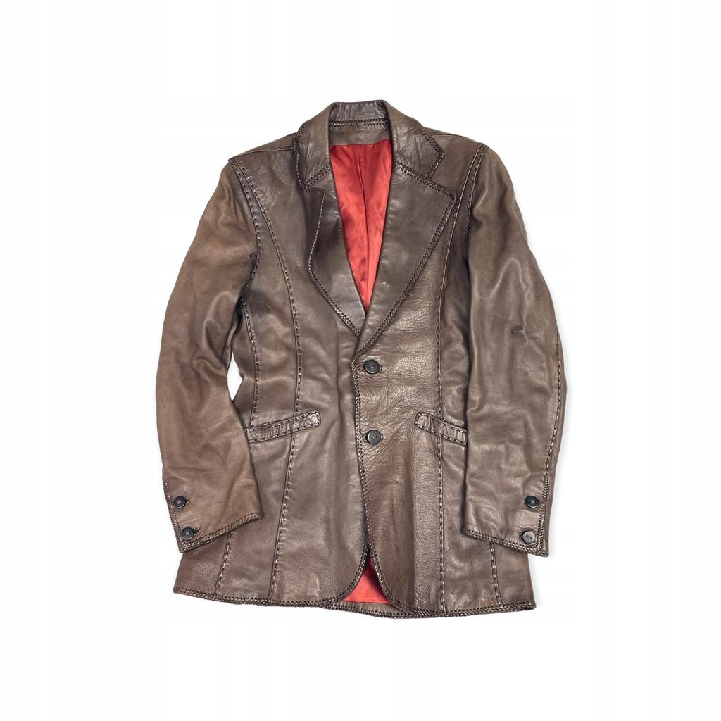 Elegant Brown Leather Jacket for Women S/M - Used