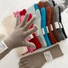 100% Wool Gloves For Women'S Winter Warmth Solid Color Versatile Touch Screen Five Finger Split Finger Gloves