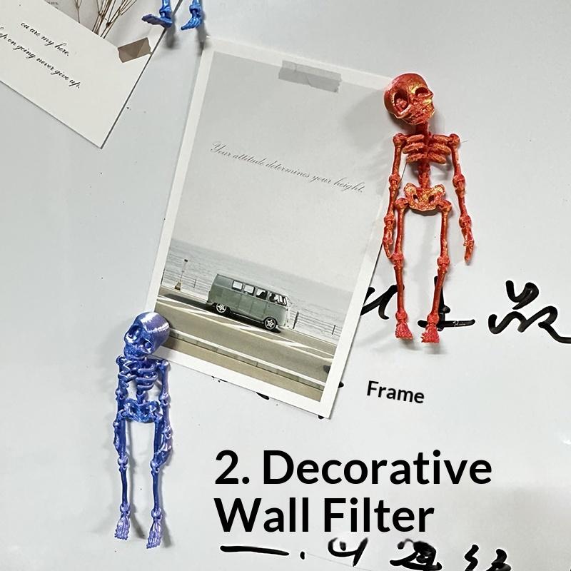 3D-печатный магнитный скелет, красочный, реалистичный, подвижный скелет, магнит для холодильника, шарнирный магнитный стикер для холодильника