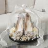 Lockable Crystal Wedding Shoe Box & Ring Toss DIY Game Props Set