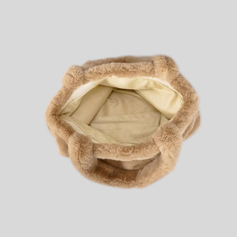 Модная большая сумка из искусственного меха, дизайнерские пушистые плюшевые женские сумки, повседневные простые теплые зимние сумки, большие кошельки для покупок, новинка 2023 г.