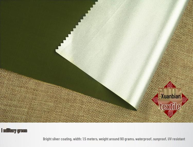 Ткань 210T с серебряным покрытием, водонепроницаемая и пылезащитная, для автомобиля, палатки и защиты от УФ-лучей.