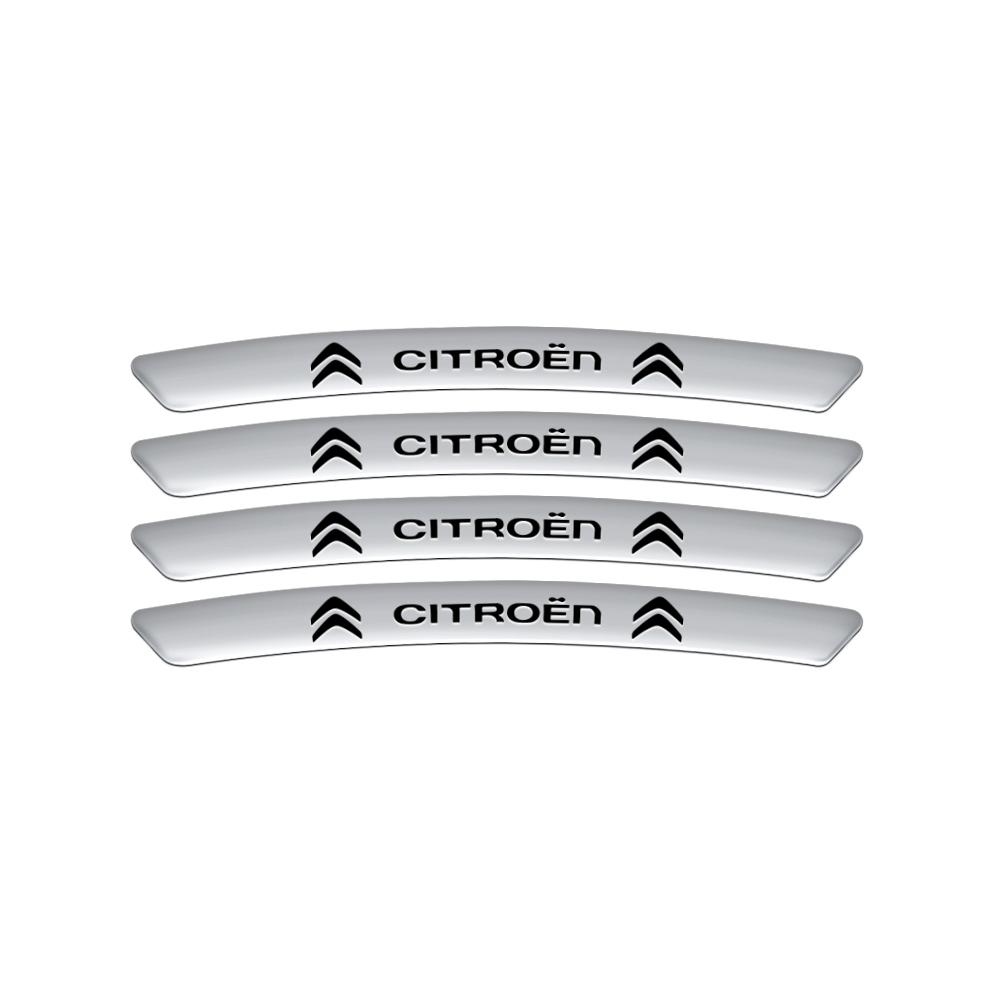 4pcs Aluminum Car Wheel Hub Badge Tire Rim Sticker Accessories For Citroen C1 C3 C4 Grand Picasso C4L C5 C6 C8 VTS Aircross Saxo