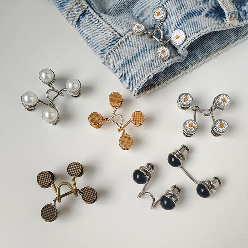 Утягивающее устройство для талии 32 мм, без гвоздей, съемная пуговица, джинсовые брюки, регулируемая талия, большие изменения, маленькая ветровая пуговица для усадки талии