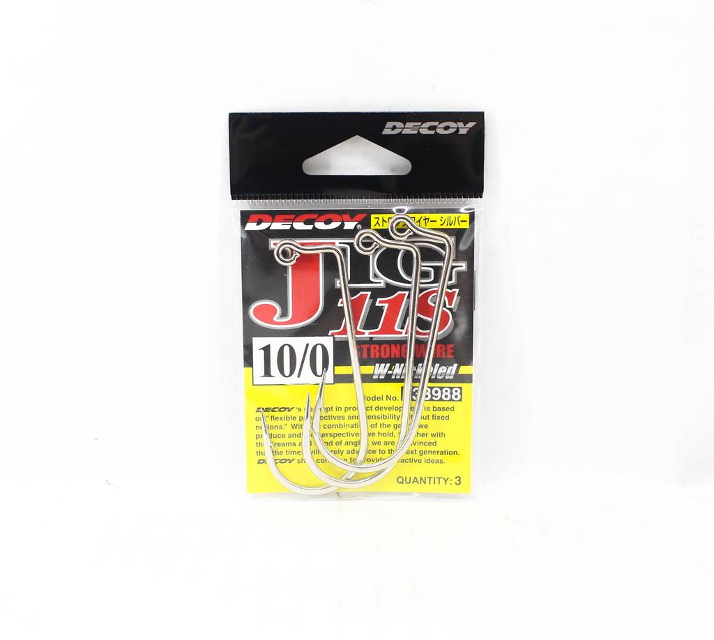 Decoy Jig-11S Strong Jig Hooks Silver Size 10/0 (3988)