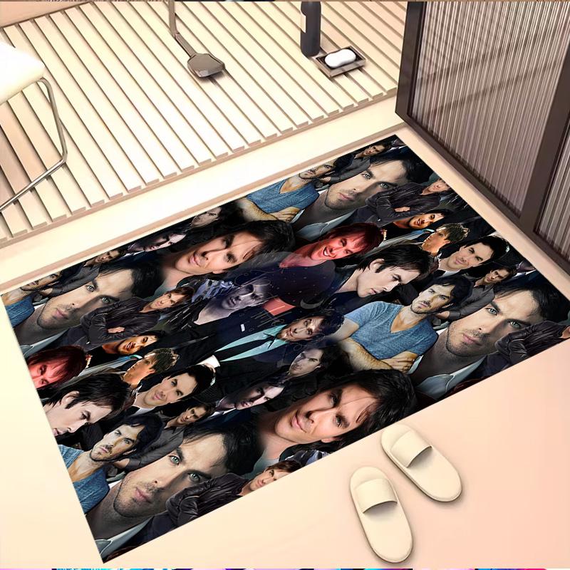 Damon Salvatore Print Rug, Washable Floor Carpet, For Entryway Dorm Laundry Room Office Study, Home Decor Birthday Christmas Gift