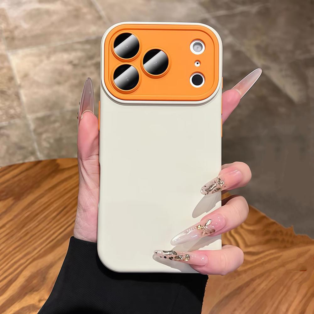 Чехол-защита с большим прозрачным окном и цветной линзой для iPhone 17 Air 16 15 14 Plus 13 12 11 Pro Max, силиконовый, мягкий, матовый