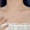 Подвеска-цепочка 'Сладкий круассан': Модная женская цепь на ключицу в стиле колор-блок с индивидуальностью и изысканным шармом