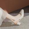 Мода Повседневная Мода Туфли-лодочки на высоком каблуке Слингбэк Удобная обувь Большой размер 41 Хаки Белый Женский каблук Офис Вечеринка Свадебная обувь
