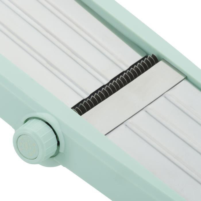 Mandoline 3 en 1 - LIVOO - MEN429 - Acier inoxydable - 3 à 9 mm - Poignée amovible - Poussoir avec piques - Pieds antidérapants