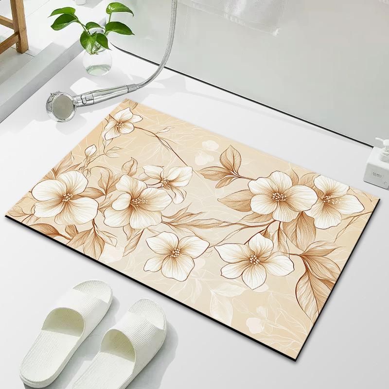 Цветочный маленький свежий коврик для ванной комнаты диатомовая грязь впитывающий коврик для унитаза грязный нескользящий коврик для ванной комнаты коврик для двери дома