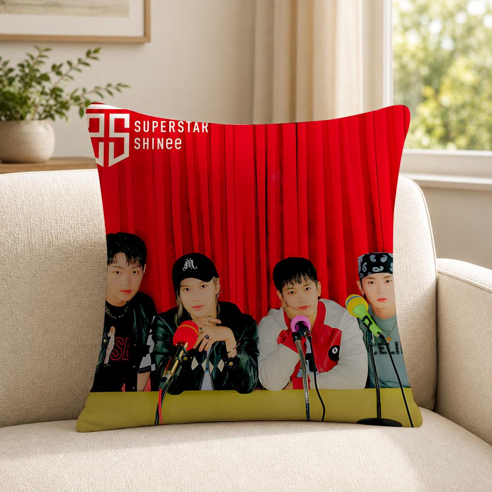 Kpop SSHINee Cushion Cover Soft Short Plush SkinFriendly Cushion Case for MultiScene Use