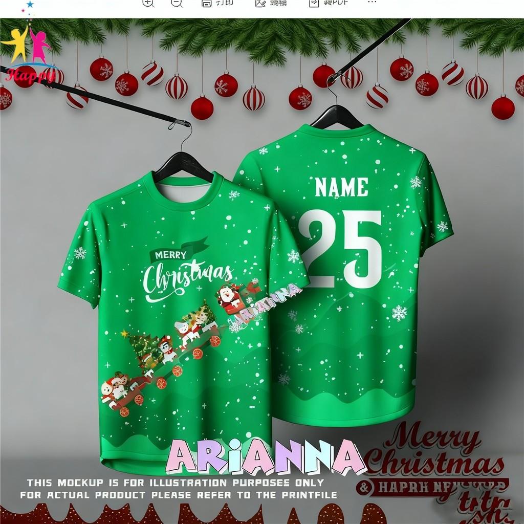 Free Custom Christmas Women's T-shirt 3D Fun Santa Claus Print Men's Women's Round Neck T-shirt Quick-dry T Shirt Party Men's Clothing