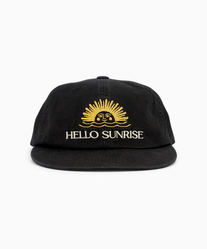 Кепка HELLO SUNRISE, стираная, двухцветная, с логотипом, 6-панельная, черная