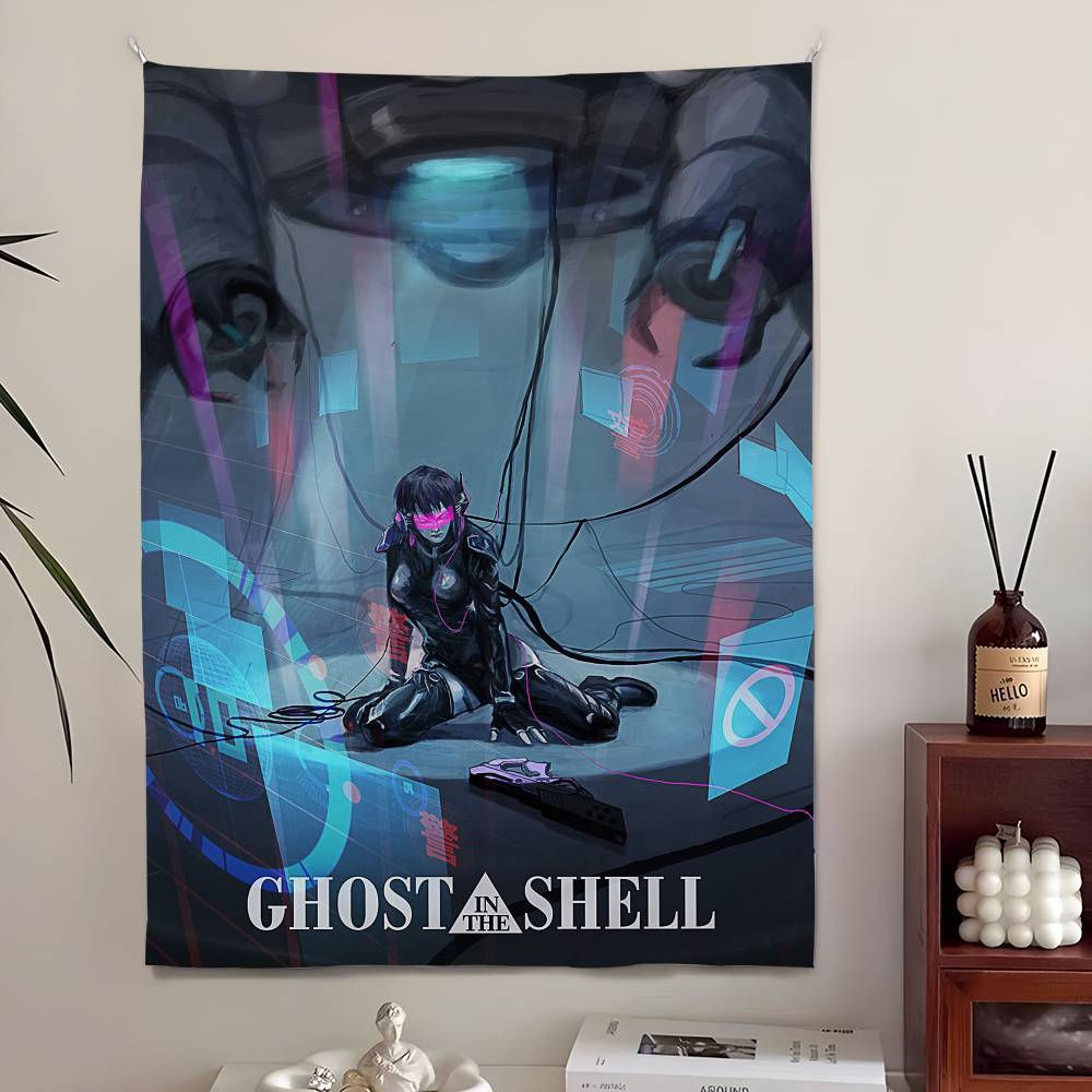 GGhost in the Shell Anime Vertical Tapestry Wall Tapestry Wall Art Aesthetic Room Decor Room Decoration Accessories