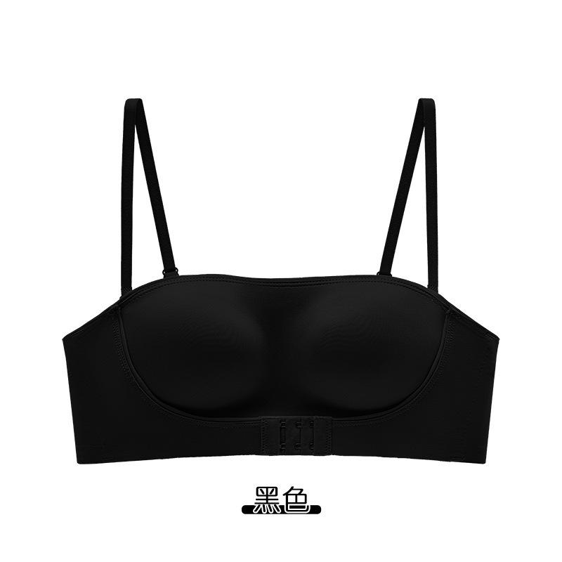 Оригинальное strapless белье противоскользящее собирающее маленькую грудь передняя застежка анти-провисание бандо топ анти-прозрачный бюстгальтер
