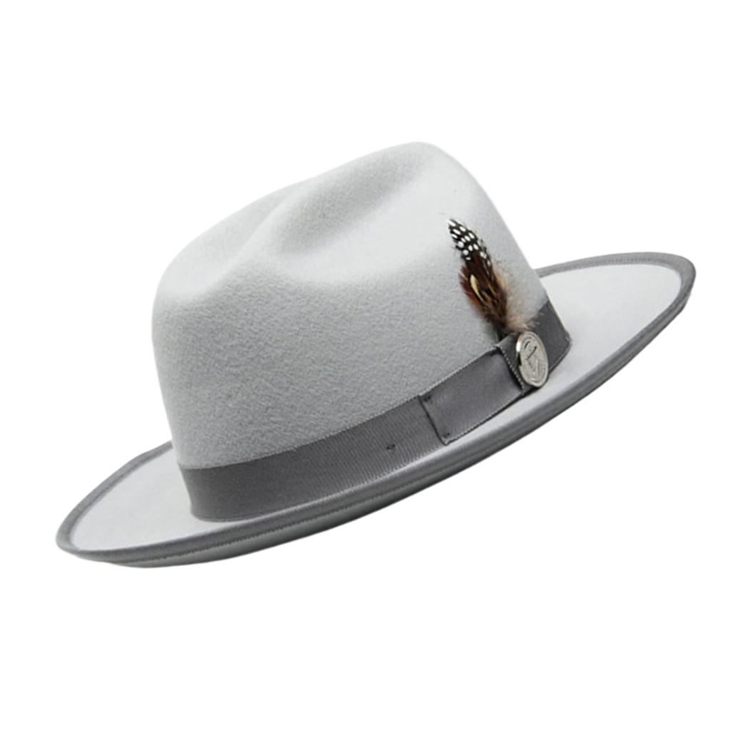 Roll Brim Wool Hat for Adult Stage Performances Hat Theme Party Costume Hat Masquerade Dress Up Hat Music Festival Hat