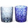 Mizukage Kiriko Pair of Rocks Diamond Ink Blue Current Model J-kitchens Glasses, 80xH90mm, 280cc, Pattern, & Blue, Bisho,
