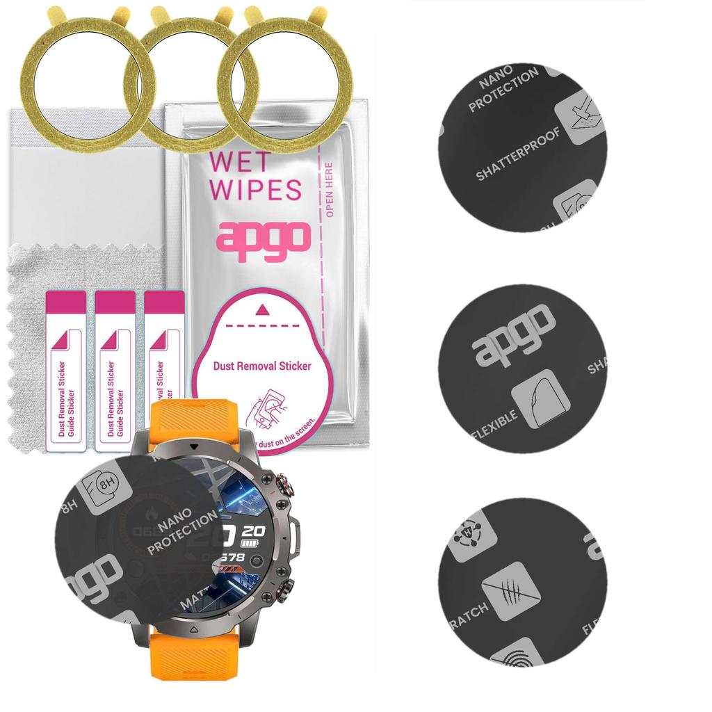 3x Apgo MATTE Hybrid Protective Glass Compatible with Rubicon RNCF18, Flexible Nano Glass, Great Replacement for Tempered Glass, Scratch-resistant, Fu