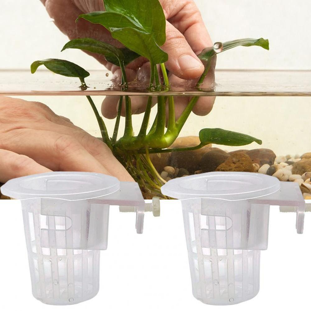 2Pcs ABS Fish Tank Planter Cups Adjustable Hydroponic Planting Cup Aquascape