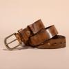First Layer Tree Paste Leather Leather Business Leisure Pure Copper Buckle Vegetable Tanned Leather Leather Belt