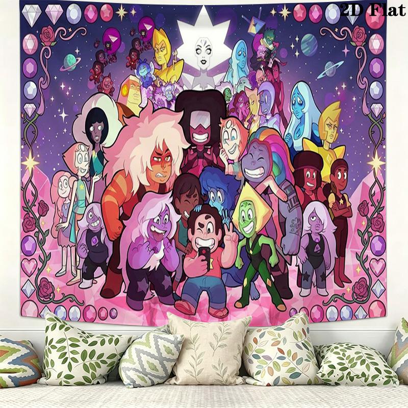 Steven Universo Wall Tapestry Aesthetic Wall Hanging Printed Fabric Blanket Decorative Tapestries for Bedroom Living Room Home Decor