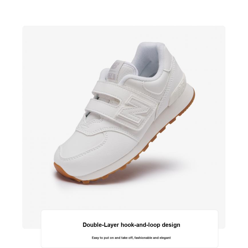 New Balance Удобные Легкие Прочные Низкие Кроссовки для Бега Детские Кроссовки Белые PV574NWW