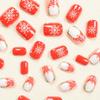 Christmas Press On Nails Short Square False Nails White Snowflake Full Cover Stick on Nails Santa Claus Artificial Nails