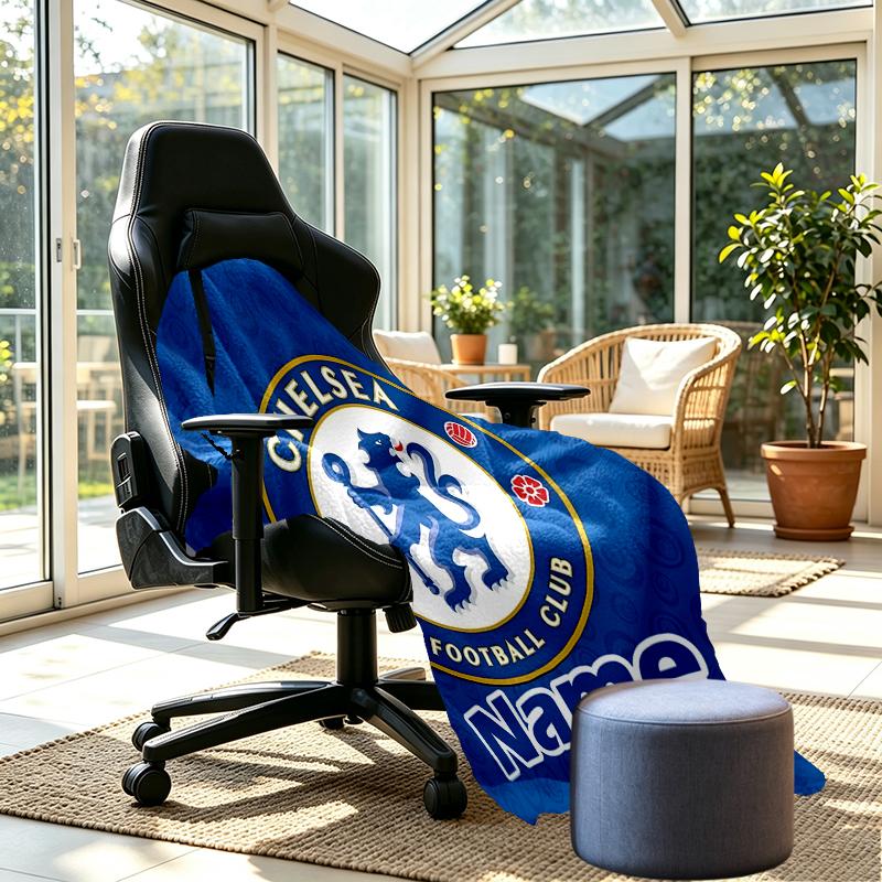 Custom Name Personalized Chelsea F.C Print Blankets, Home Decor, Bedroom, Sofa, Camping, Couch, Gifts for Birthday Christmas