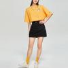 Li Ning x Disney Микки Маус Коллекция Спортивная Мода Коллекция Спущенное Плечо Рукав Футболка Женская Янтарно-Желтый AHSR214-5