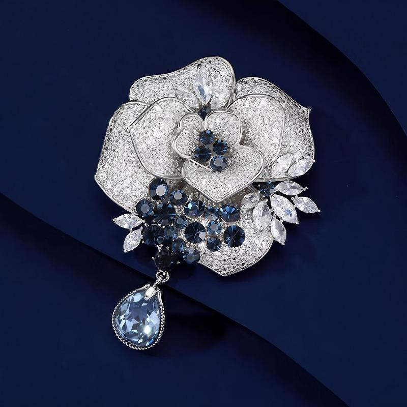 Sparkling Rose Brooch High-end Women's Exquisite Brooch High-end Sense Niche and Light Luxury Pin Accessory