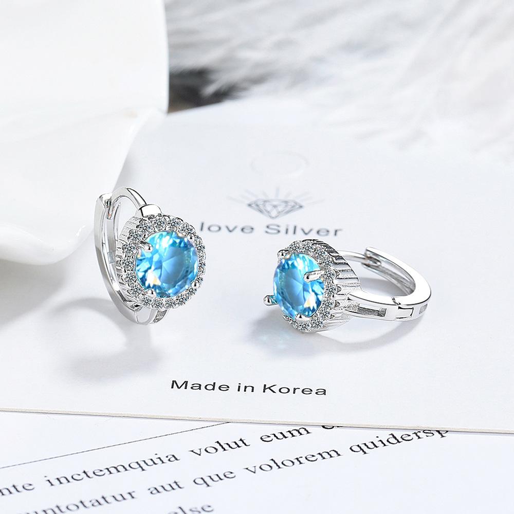 Серьги из стерлингового серебра 925 пробы Превосходная роскошь Множество цирконов для женщин Модные ювелирные изделия Подарки Свадебная помолвочная вечеринка милые
